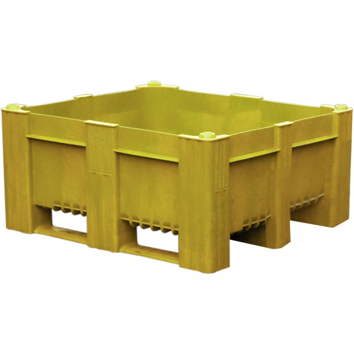 BoxPallet 1200х1000х540 мм сплошной желтый, арт. 11-100-LA (540), код: 04113