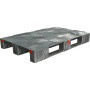 Паллет 1200x800х150 сплошной, усиленный, на 3-х полозьях, арт. TR 1208-1-1 серый, код: 08947